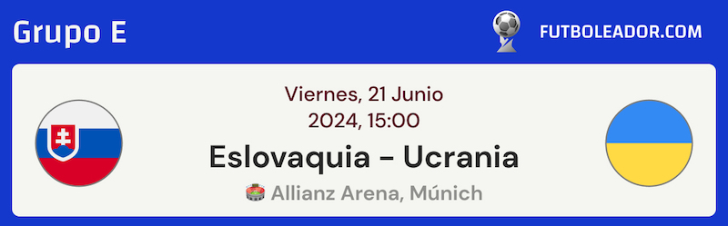 Pronósticos del Eslovaquia vs Ucrania, Grupo E de la Euro 2024