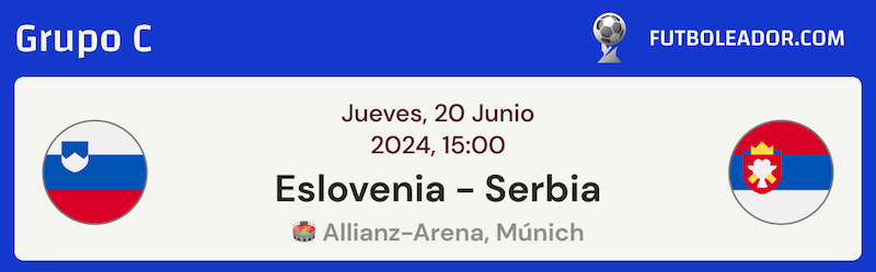 Pronósticos de Eslovenia vs Serbia, Grupo C de la Eurocopa