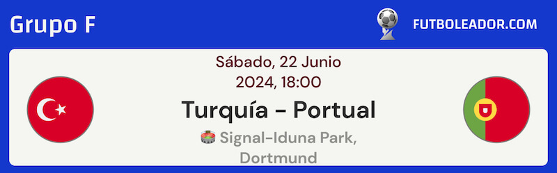 Pronóstico Turquía vs Portugal, Grupo F Eurocopa